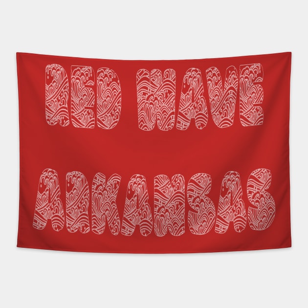 Red Wave Arkansas Tapestry by yayor