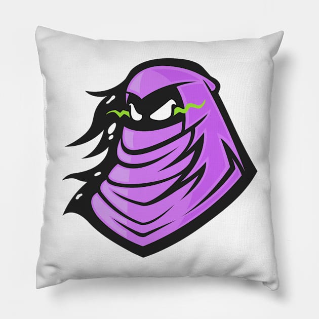 Hooded Mascot Logo Pillow by Green Dreads