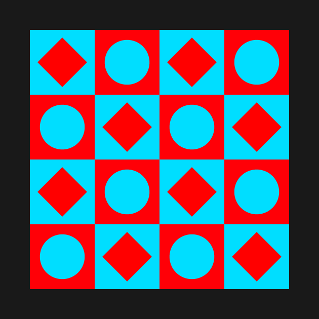 red and blue geometrical pattern by pauloneill-art