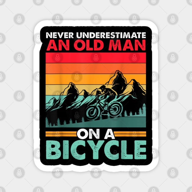 Never Underestimate A Old man With A Bicycle Magnet by rhazi mode plagget