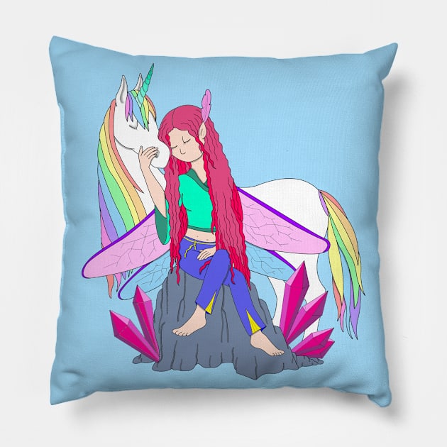 Amethyst Crystal Fairy Pillow by MelanieJeyakkumar