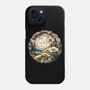 Moonlit Garden Art Nouveau Stained Glass Phone Case