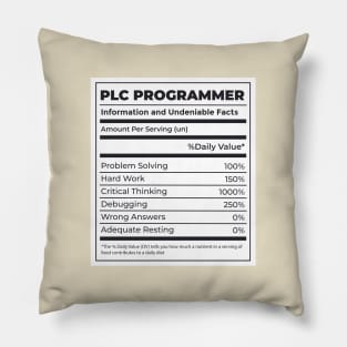 Programmer Nutrition Facts Label Pillow