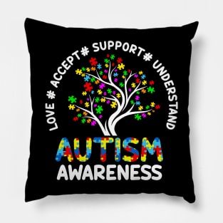 Autism Love Accept Support Autistic Autism Awareness Pillow