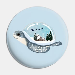Turtle Snow Globe Winter Wonderland Pin