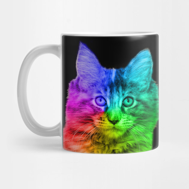 Colorful Rainbow Kitty Cat Kitten Cute T Shirt Gift For Men Women