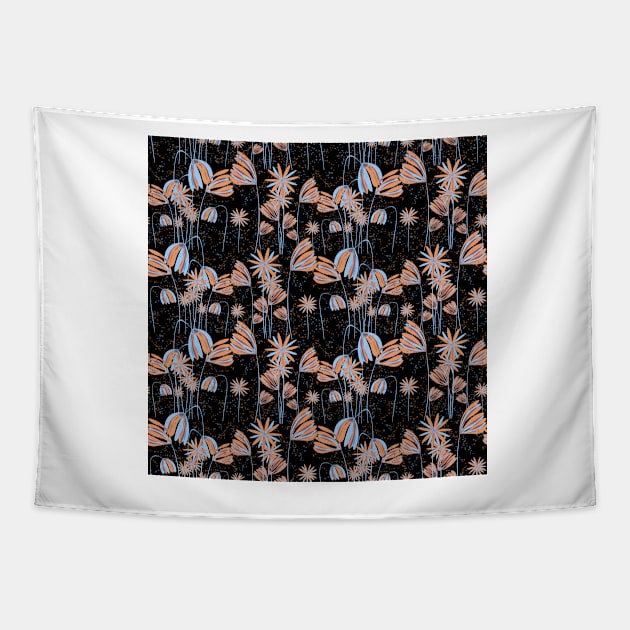 Crazy Daisies orange Tapestry by cesartorresart