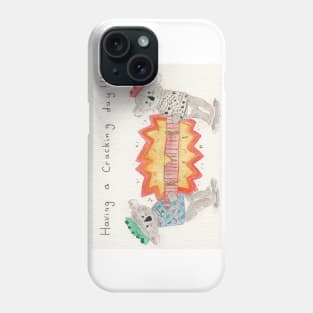 Christmas cracker koala bear watercolour Phone Case