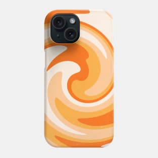 Retro 70s Orange Swirl Abstract Spiral Phone Case