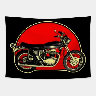 A65 ThunderboltSpitfire 1972 Retro Red Circle Motorcycle Tapestry