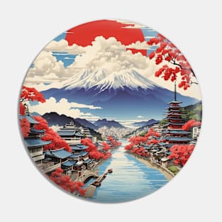 Gamagori Japan Vintage Poster Tourism Pin