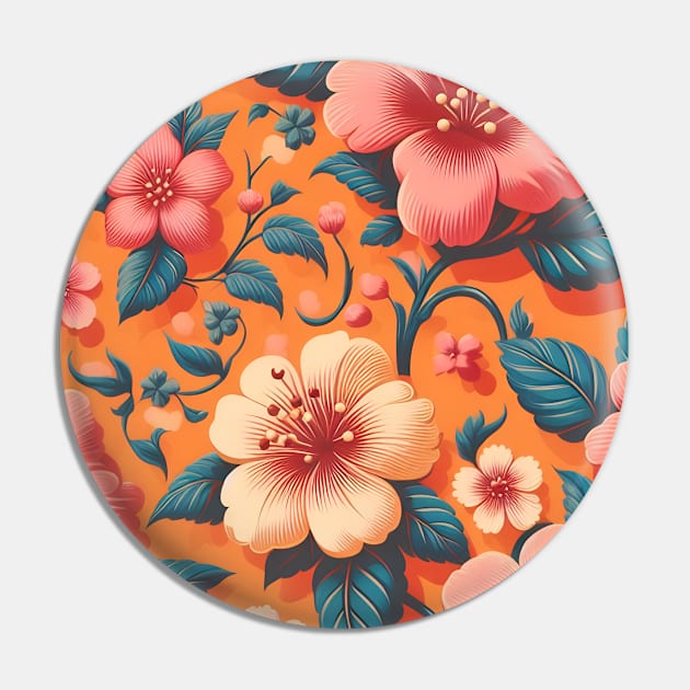 Pink Flowers Pin by Jenni Arts