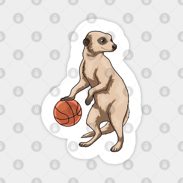 Meerkat Basketball player Basketball Magnet by Markus Schnabel