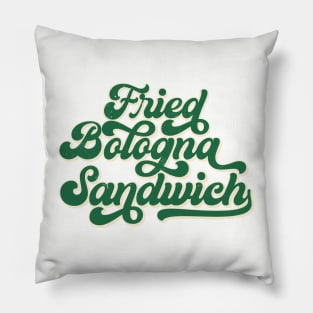 Fried Bologna Sandwich, Funny Retro Baseball Style Foodie Pillow