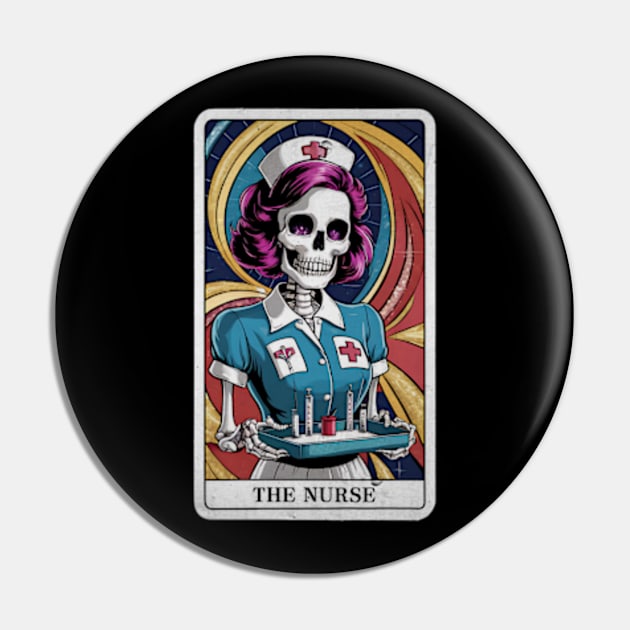 The Nurse Skeleton Tarot Card Funny Sarcastic Gothic Occult Pin by Lavender Celeste