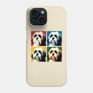 Pop Retro Lhasa Apso Art - Cute Puppy Phone Case