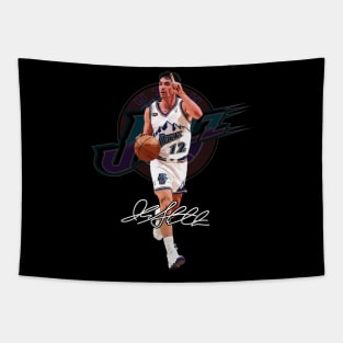 John Stockton Utah Basketball Legend Signature Vintage Retro 80s 90s Bootleg Rap Style Tapestry