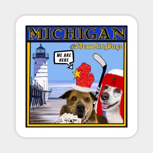 2 Traveling Dogs - Michigan Magnet