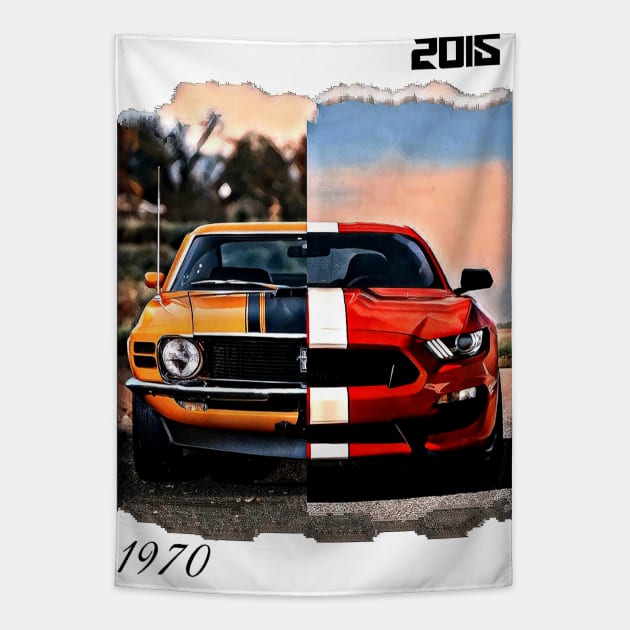 Evolution Ford Mustang Tapestry by d1a2n3i4l5