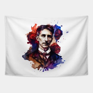 NIKOLA TESLA WATER COLOR PORTRAIT Tapestry