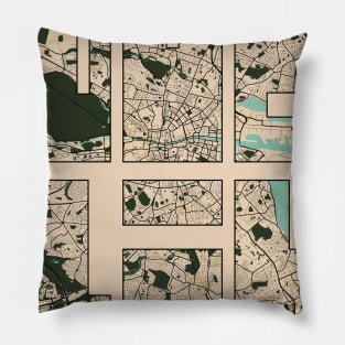 Dublin, Ireland City Map Typography - Vintage Pillow