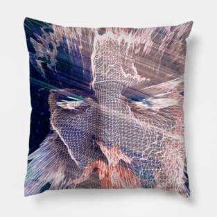 TONGUE - Glitch Aesthetic Corruption Cyberpunk Pillow