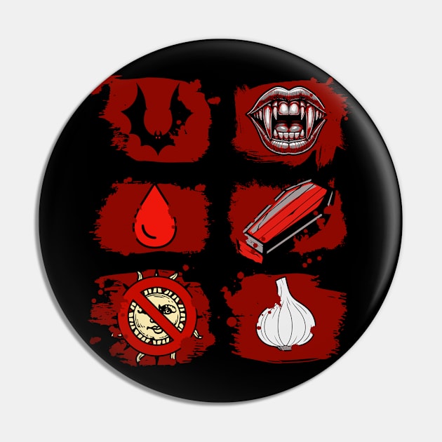 Vampire Clues Pin by Doodles of Darkness