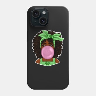 Green Bubble Gum | Pretty Black Girl Art Design Phone Case