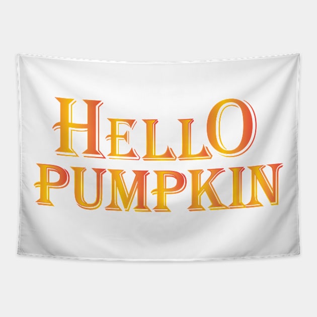 hello pumpkin winter season Tapestry by creationsbysana