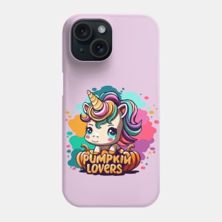 Sweet Halloween ,Unicorn and Halloween Pumpkin Autumn Leaves Phone Case