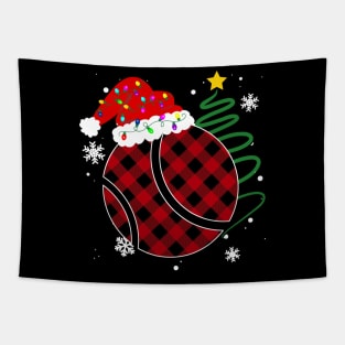 Buffalo Red Plaid Tennis Ball Christmas Sport Xmas Pajama Tapestry