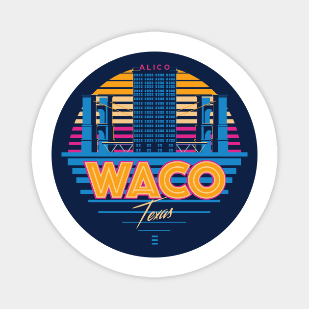 Retro Waco circle Magnet by salohman