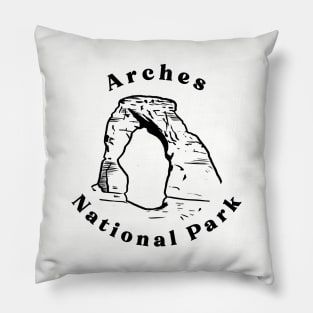 Arches National Park (Black Design) Pillow