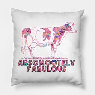 Absomootely fabulous cow floral pink and black Pillow