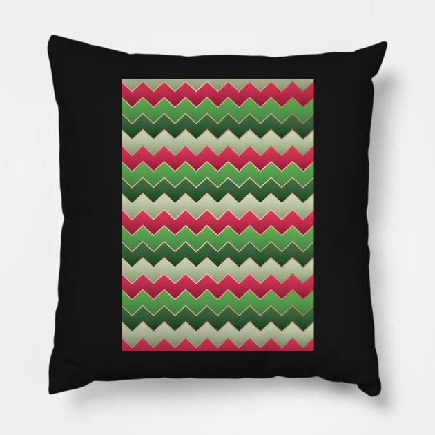 Watermelon Chevron Pillow by Blue-Banana