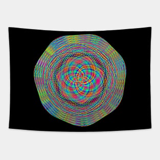 Kaleidoscopic Rainbow Spiral Mandala Tapestry