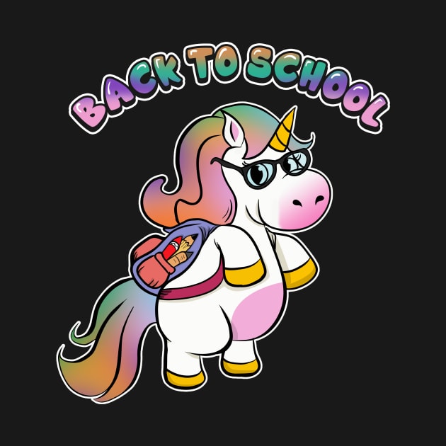 Cute Back To School Unicorn Student with Backpack by theperfectpresents