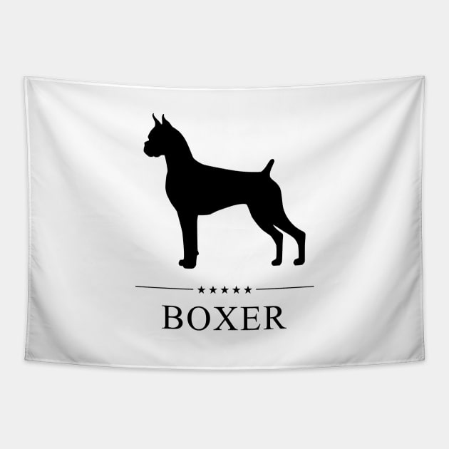 Boxer Black Silhouette Tapestry by millersye