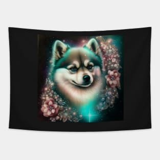 Shiny Pomsky Tapestry