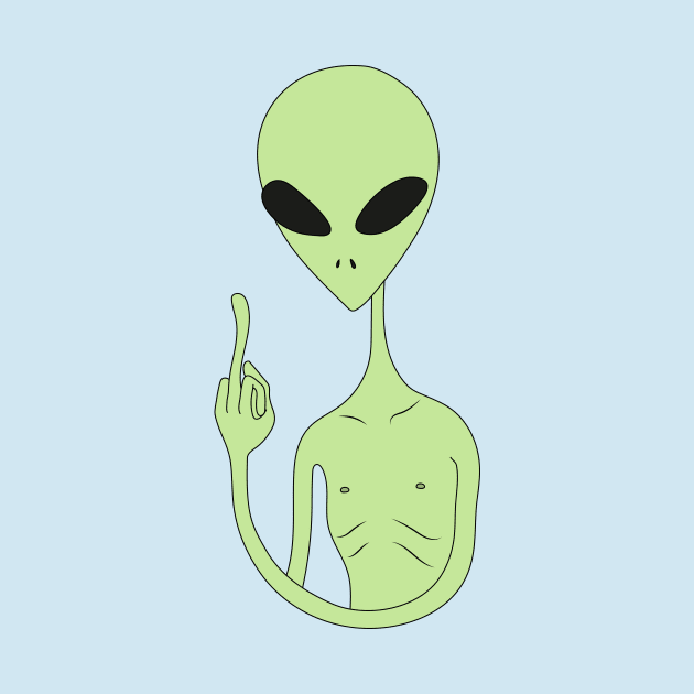 middle finger alien by myacideyes