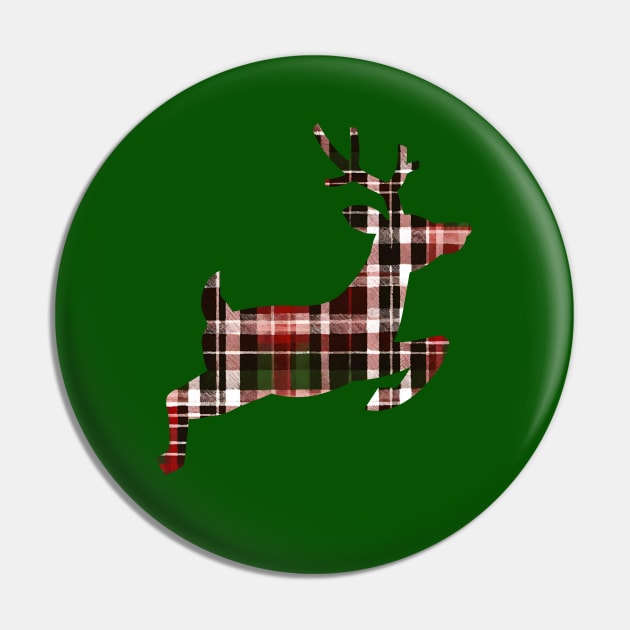 Christmas Plaid Flying Reindeer Pin by nancy.hajjar@yahoo.com