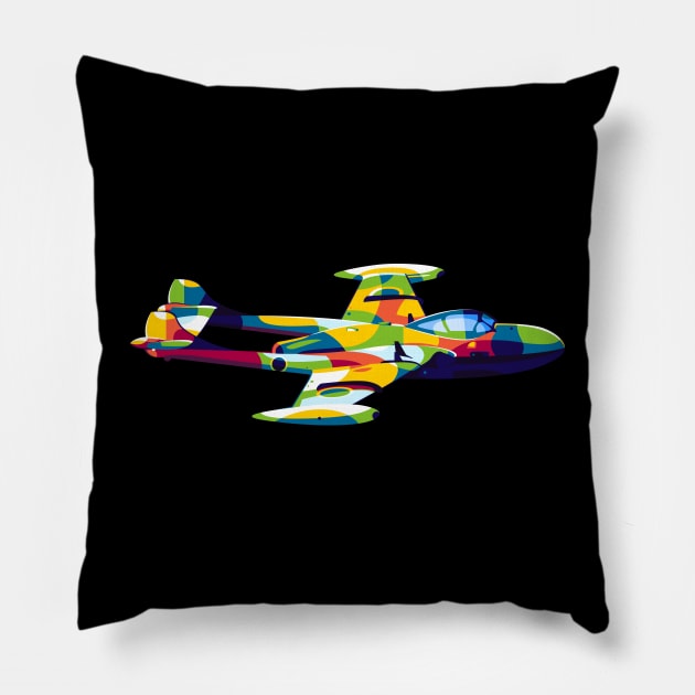 DH 112 Venom in Pop Art Pillow by wpaprint