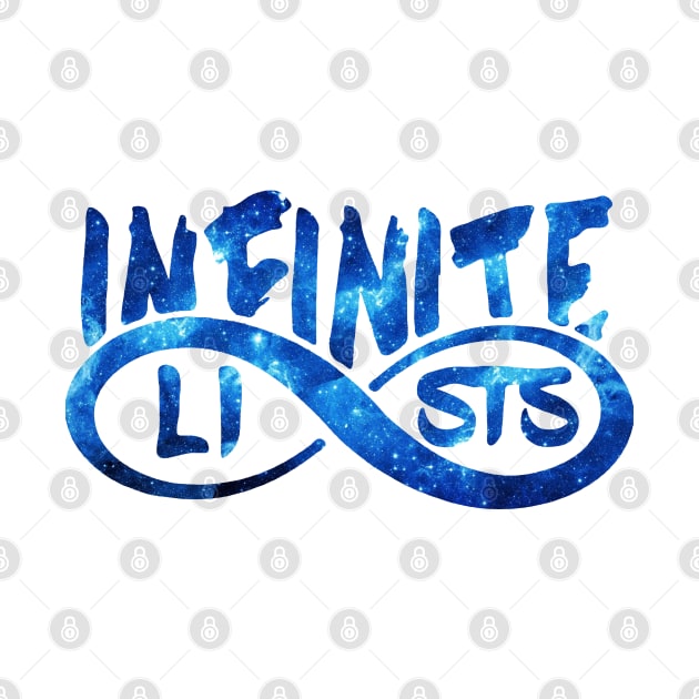 infinite lists Merch blue by NewMerch