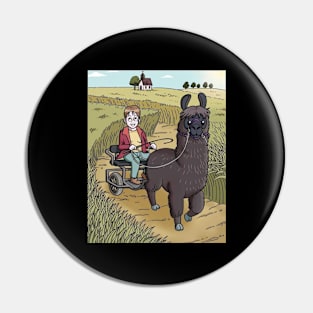 llamas around the fields Pin