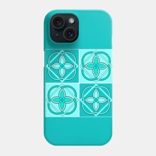 Tile pattern blue green mint Phone Case