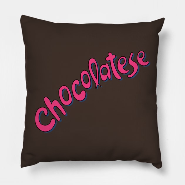 Chocolatese - 80s/90s Retro Design Pillow by The90sMall