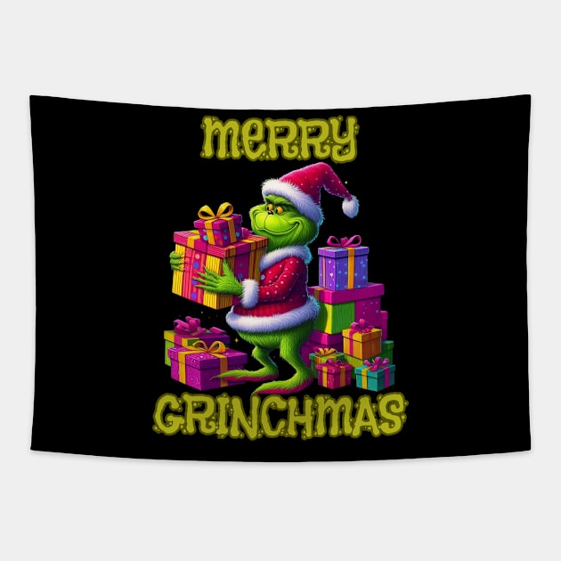 Christmas Grinch Tapestry by BukovskyART