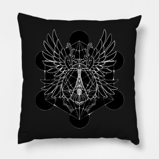 Inverted Sacred Geometry Scarab Pillow