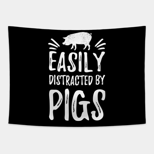 Easily distracted by pigs Tapestry by captainmood