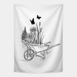 Garden Wheel Barrel Tapestry